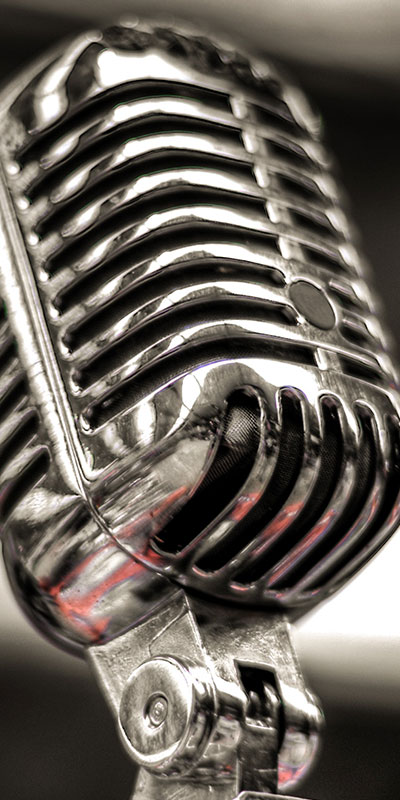 Close up of old microphone