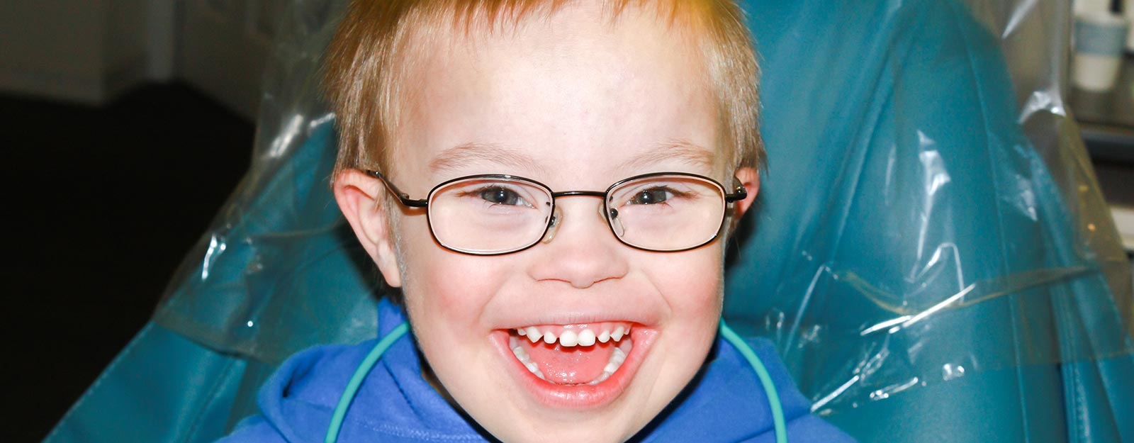 Boy smiling at dentist